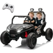 ThunderBolt 24V 2-Seater Kids UTV w/4-Wheel Suspension - 6MPH, Remote Control, 400W Motors, LED Lights, Bluetooth, Extra Storage